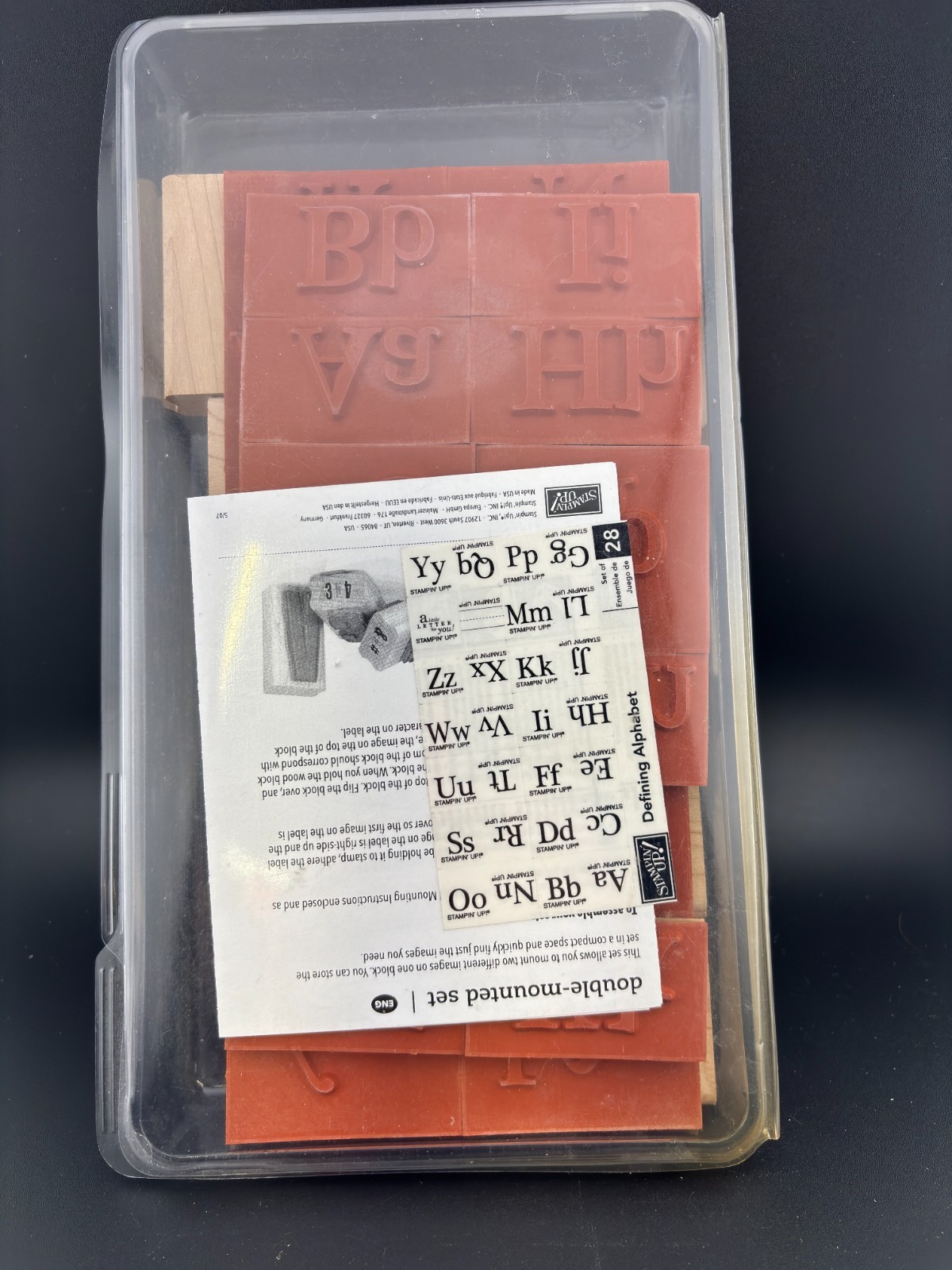 Stampin Up Defining Alphabet 109423 Rubber Cling Stamp
