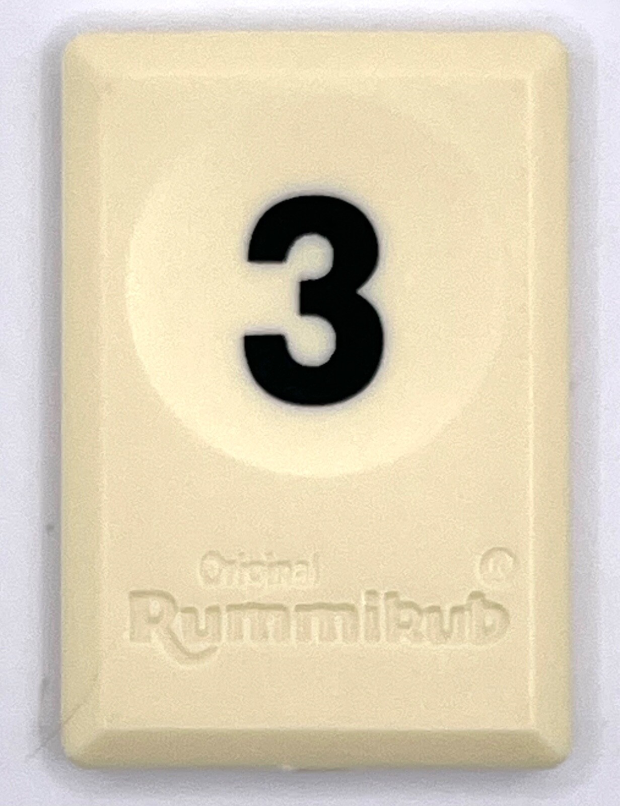 Rummikub Tile Black 3 Game Replacement Smooth Number Engraved Back Pressman