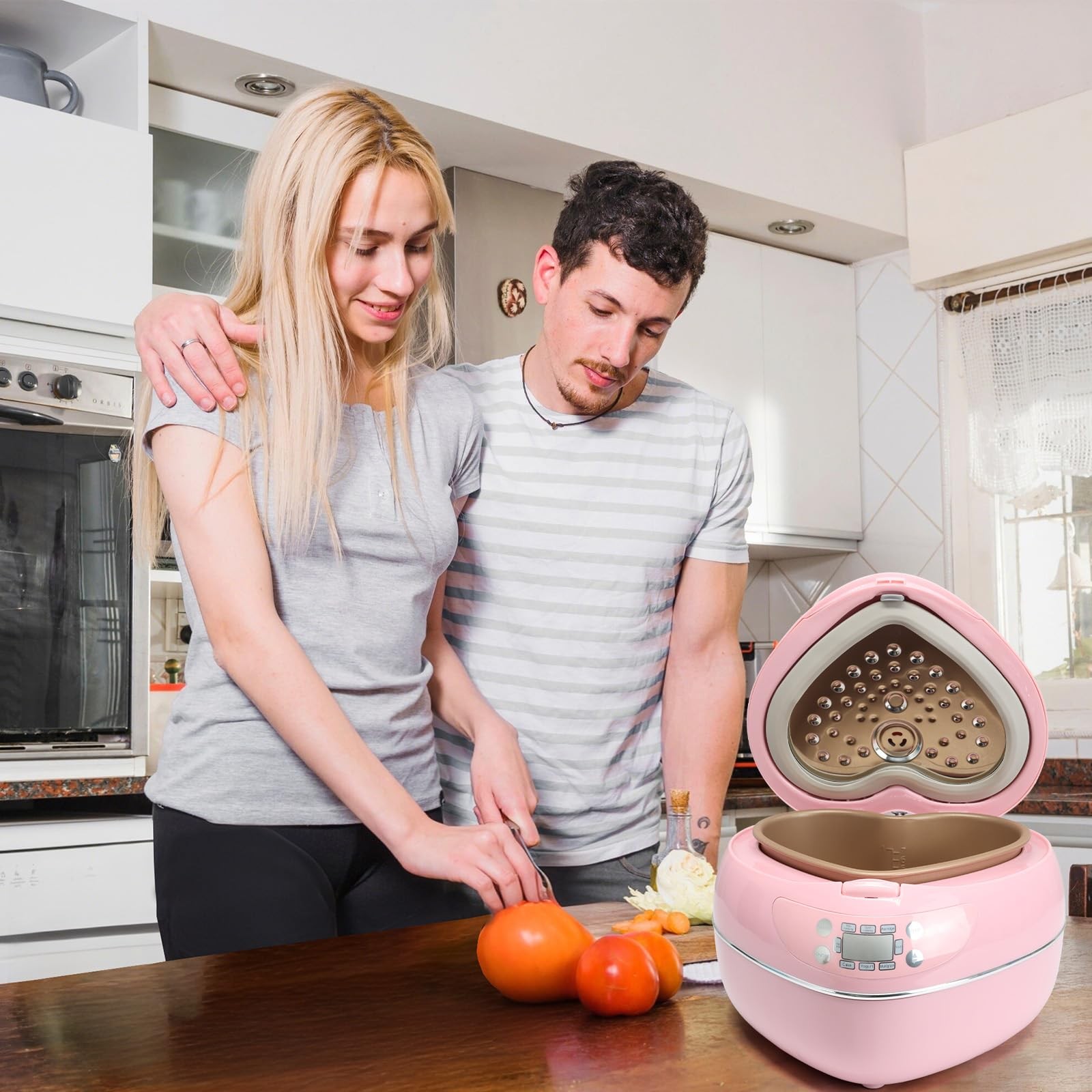 Heart Shaped Pink Rice Cooker, Small Multifunctional Peach Shape