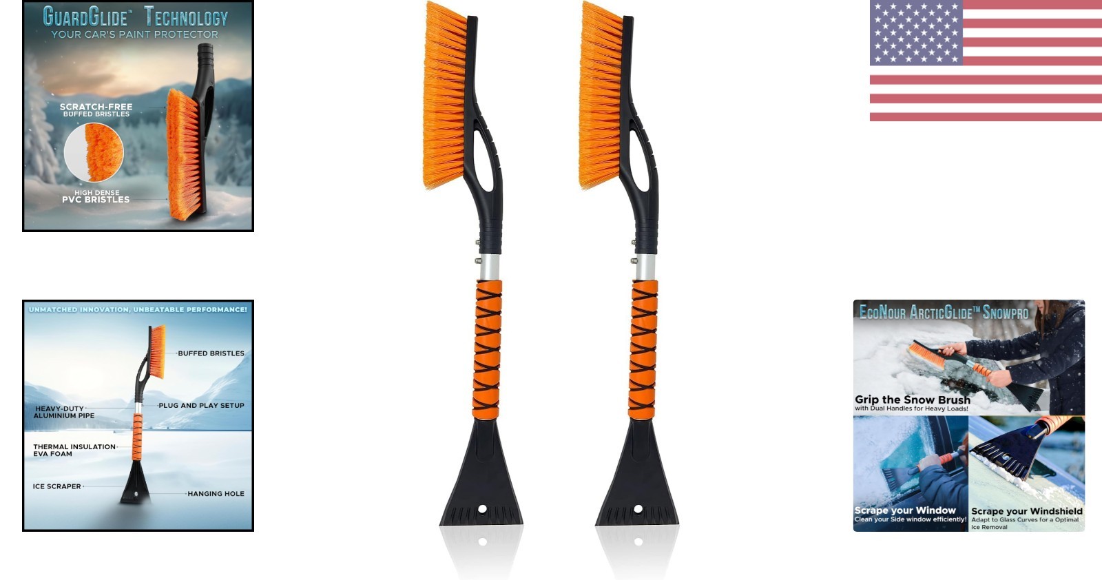 Compact 27" Detachable Snow Brush & Ice Scraper - Keep Your Car Winter Ready