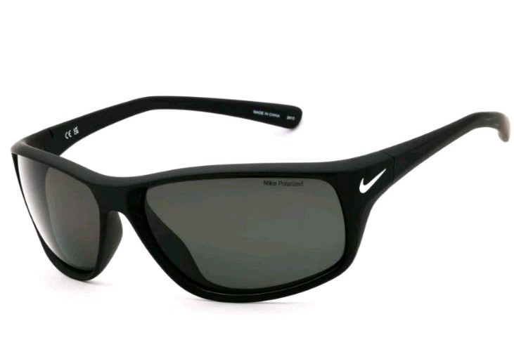 New Nike Adrenaline P Polarized Sport Wrap Sunglasses Matte Black/Gray Polarised