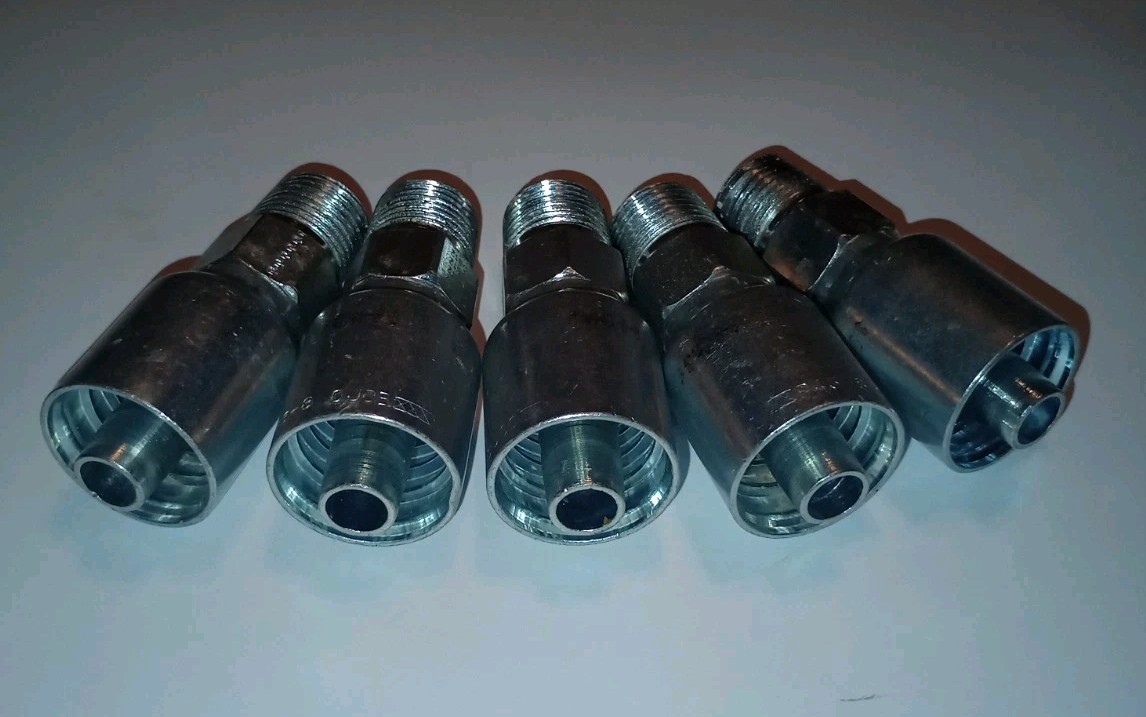 QTY 5 - PARKER P10143-8-8 HYDRAULIC HOSE FITTINGS  1/2 NPT  TO HYDRAULIC, NEW