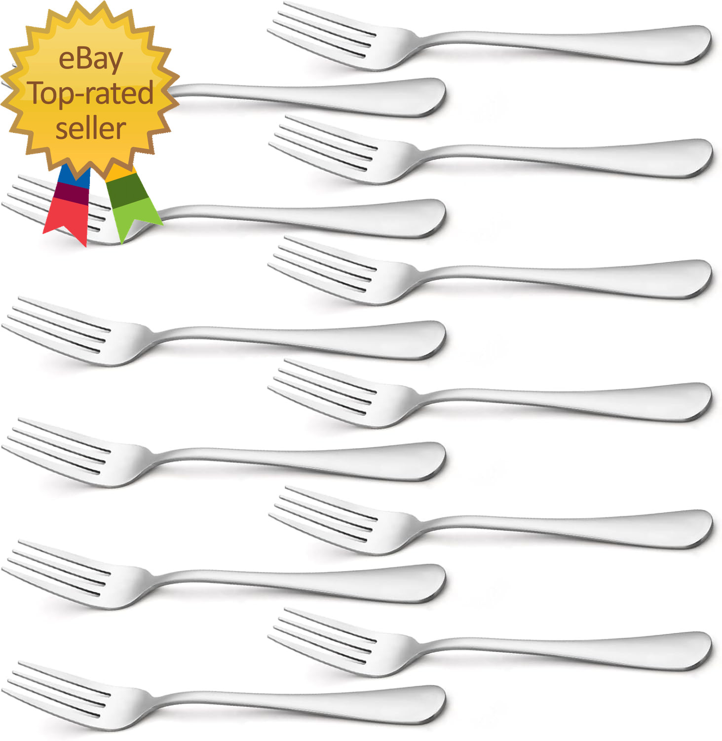 Silverware Dinner Fork 8 Inches Forks Set of 12 Premium Food Grade Stainless Ste