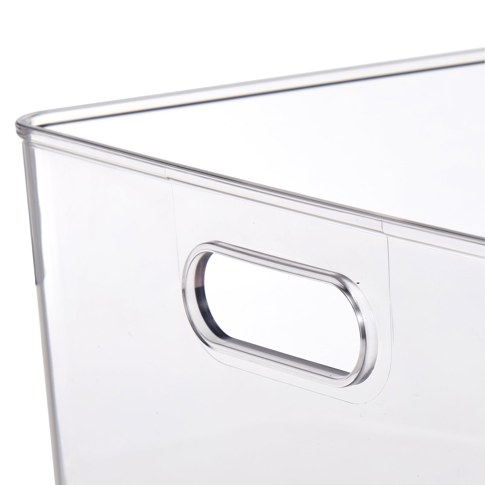 Clear Glossy Plastic Open Front Organizer Bin , Single Size Organizer Bin,