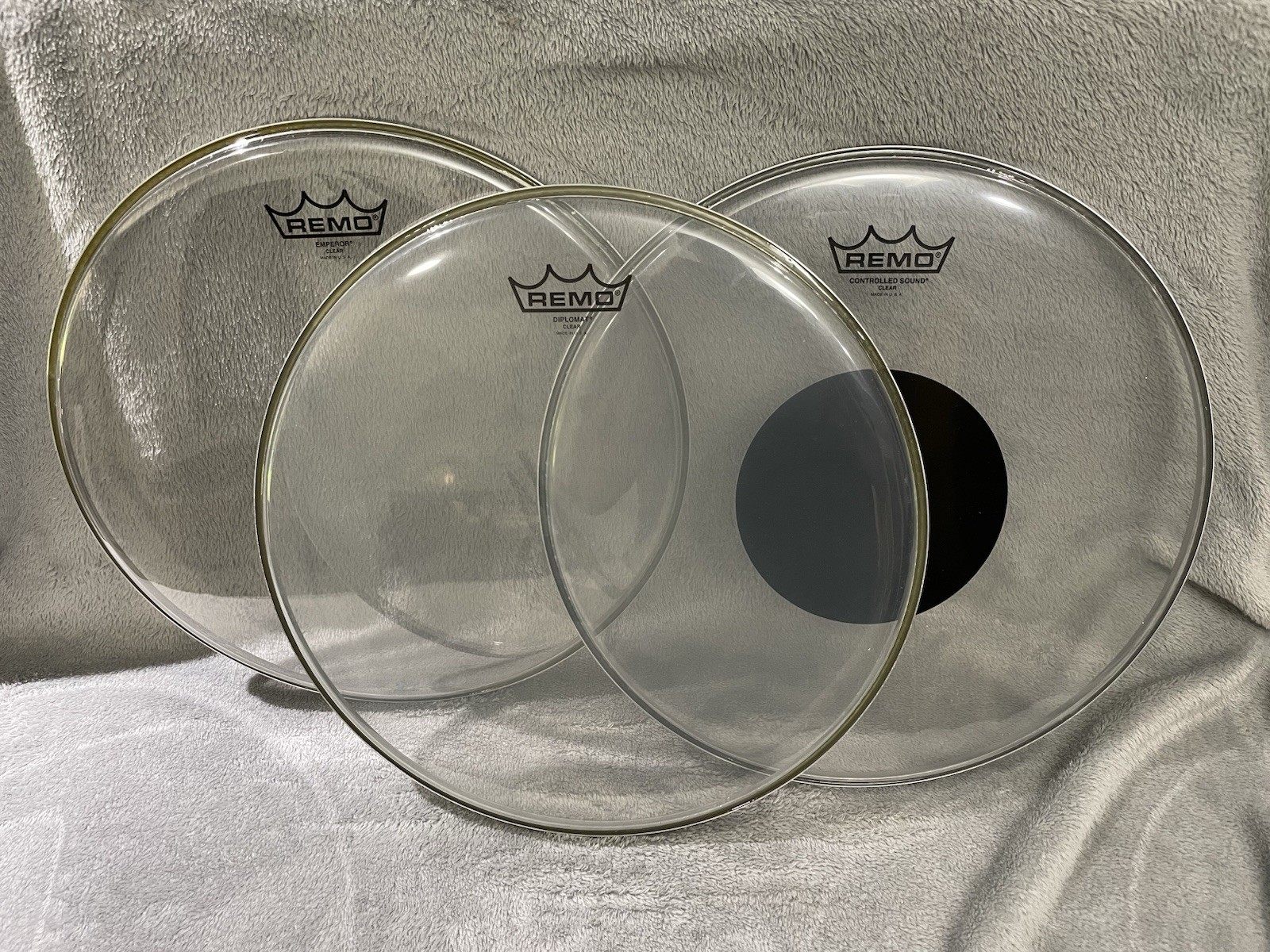 Remo 14” Tom Heads Drumheads New Old Stock Emperor Diplomat CS Black Dot