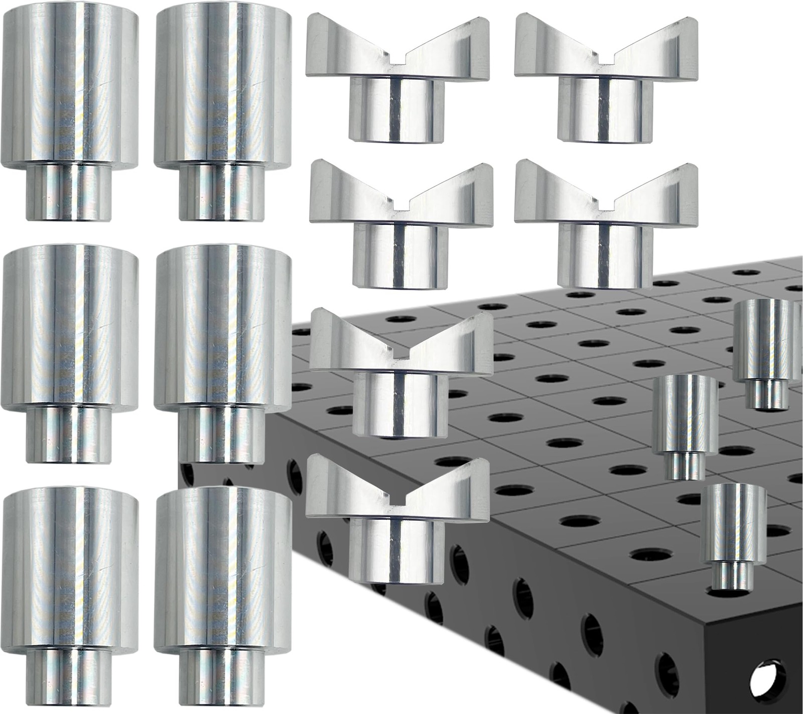 Welding Table Fixture Pins 12 Pcs 5/8 x 1 x 1.5 Stop Alignment Aluminum Acces...