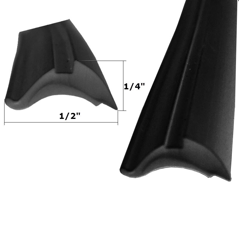 Gordon Glass® Black 1/2" Universal Replacement Glazing Spline - 18 ft Roll