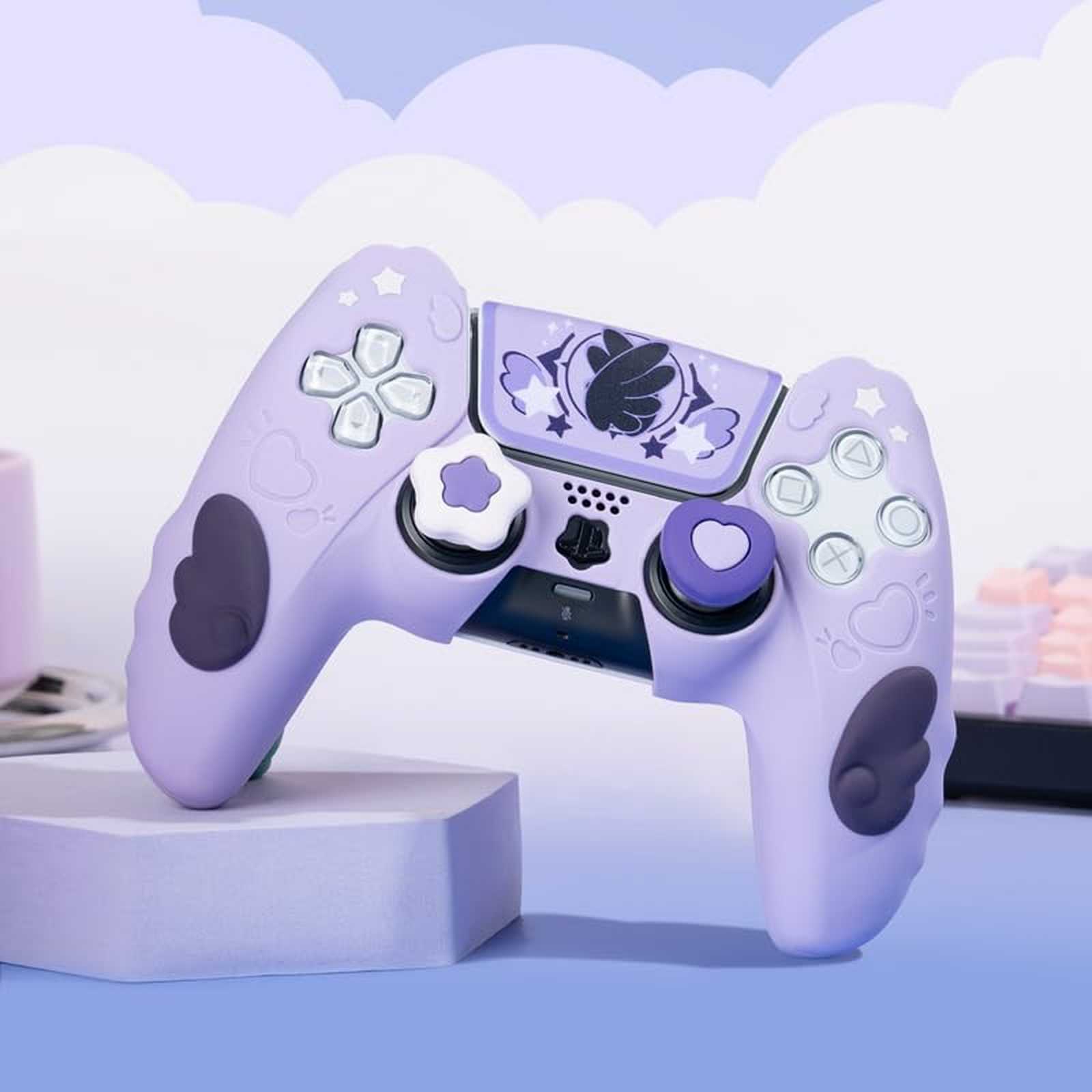 GeekShare Case Cover & Thumb Grips for PS5/SwitchPRO Controller Skin Star Wing
