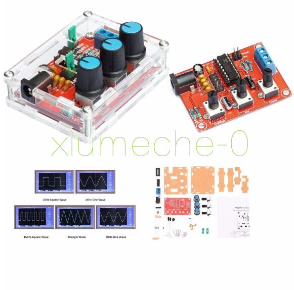 XR2206 Function Generator DIY Kit Sine Triangle Square Output 1HZ-1MHZ +Case