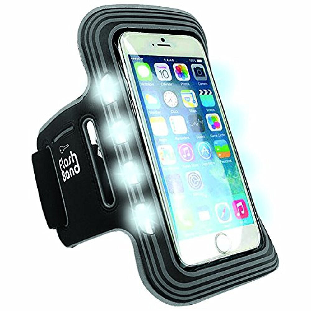 iWerkz Waterproof Universal Flash Band Flashing Sports Phone Armband Black Case