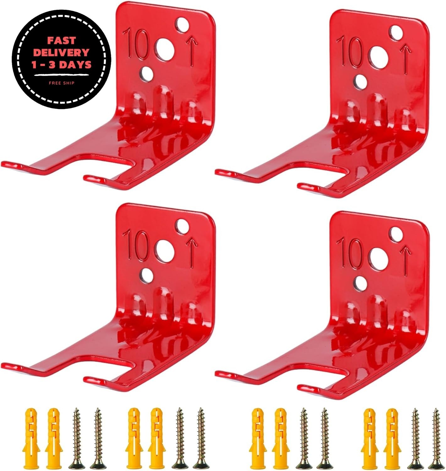 Soportes y anclajes para extintores, paquete de 4 soportes y anclajes