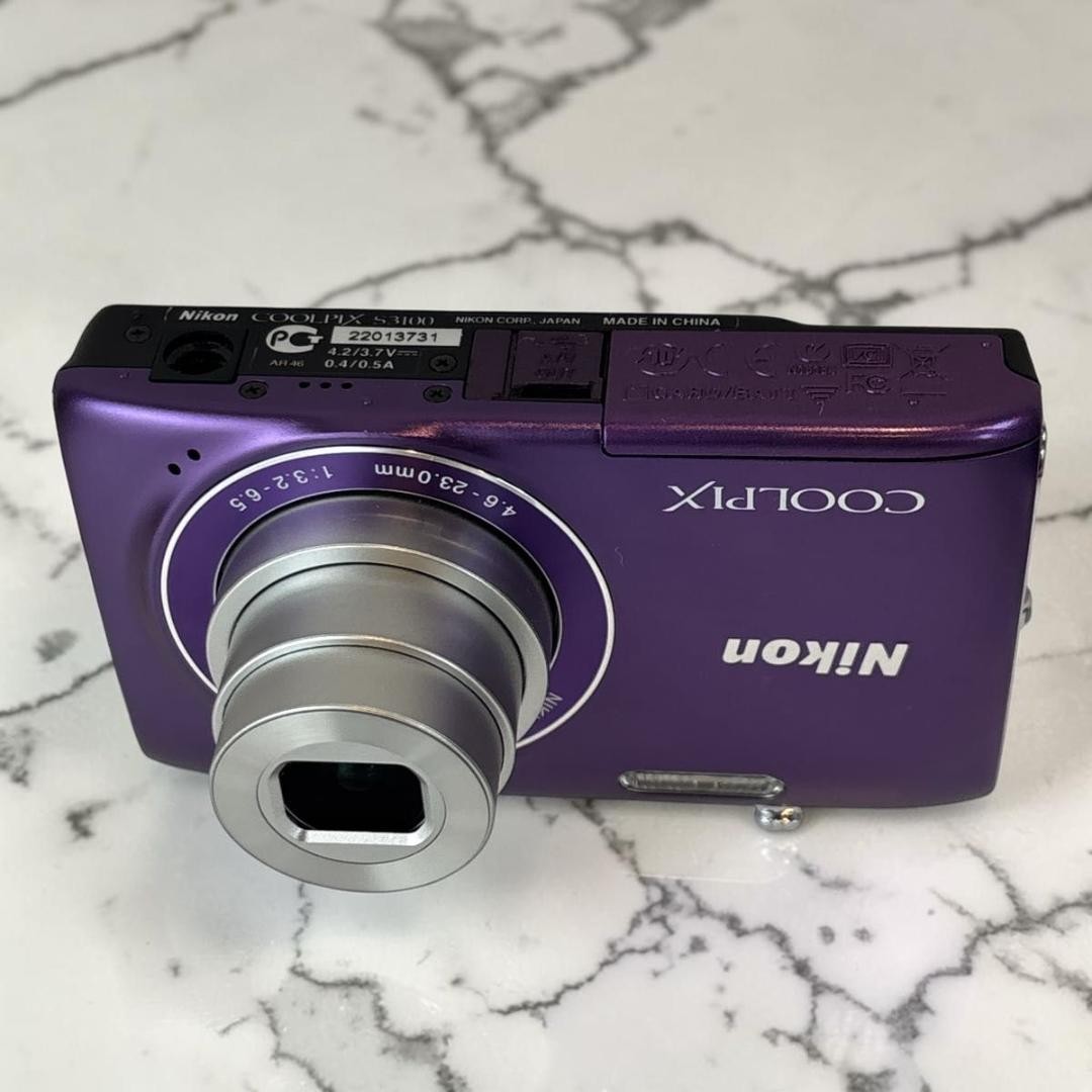 Nikon COOLPIX S3100 Purple Compact Digital Camera Tested Working Japan