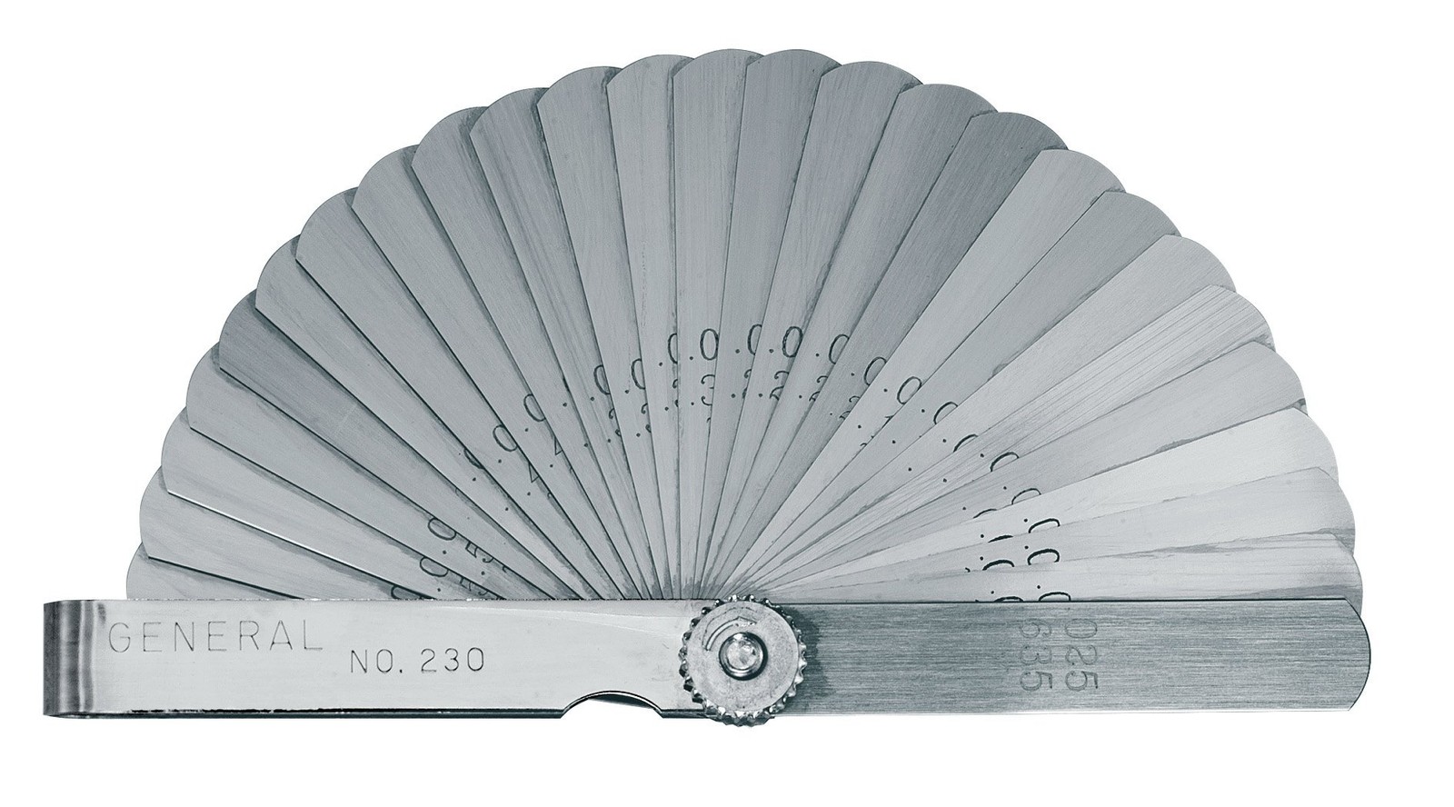 General Tools 230 Economy Feeler Gage, 26-Leaf with Metric and No Size