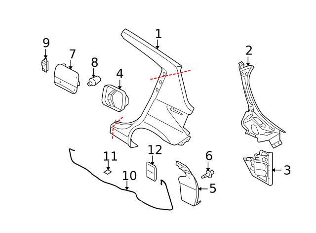 Genuine Nissan Quarter Panel Splash Shield 78818-EL30A