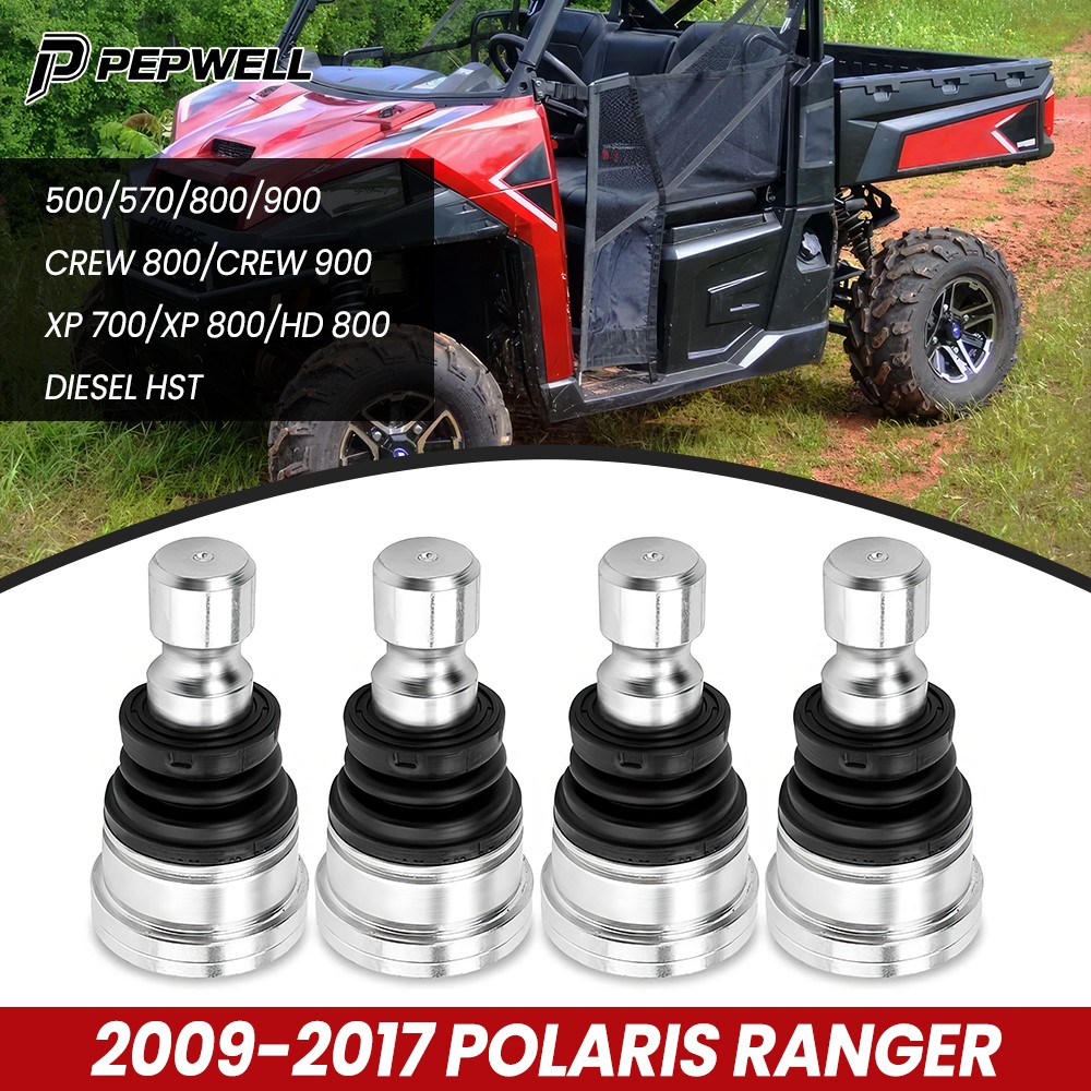 4PCS Upper Lower Front Ball Joints for 2009-2017 POLARIS RANGER 500/570/800/900