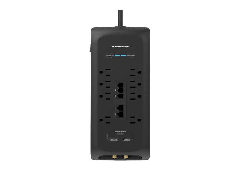Monster 1812 Black 15A 125V 1875W 2160-Joule 8-Outlet Power Strip 6 ft. Cord