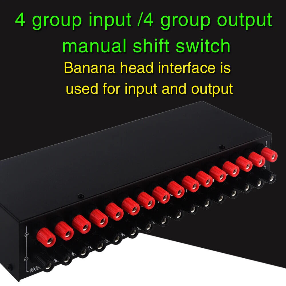 1x 4 Input 4 output Power Amplifier Speaker Selector Switcher Speaker Switch New