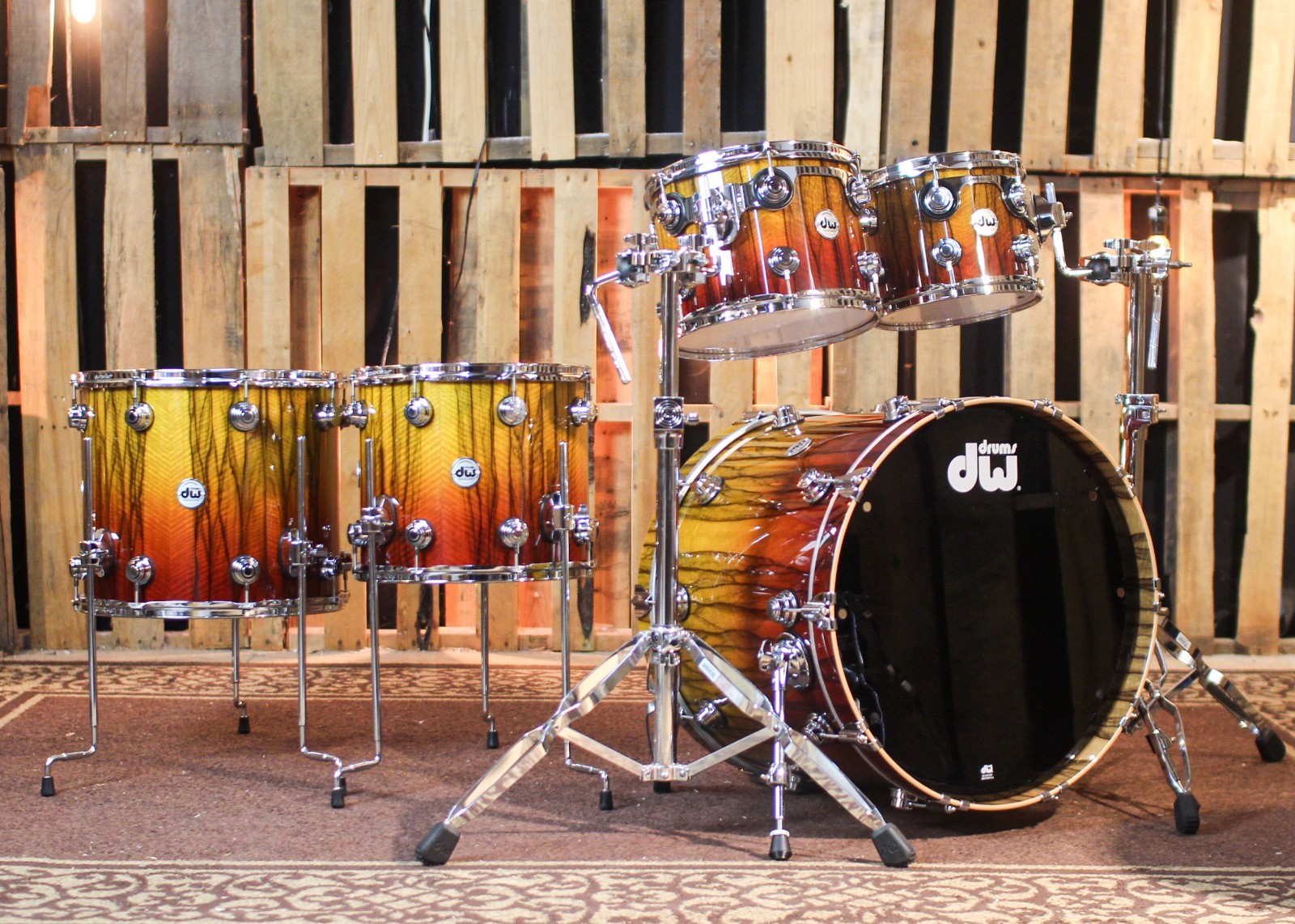 DW Collector's 333 Fade over Black Limba Drum Set - 22,10,12,14,16 - SO#1430088