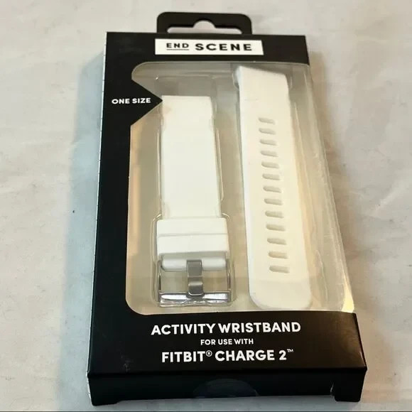 End Scene Fitbit Charge 2 Wristband Activity White Adjustable Unisex Neutral