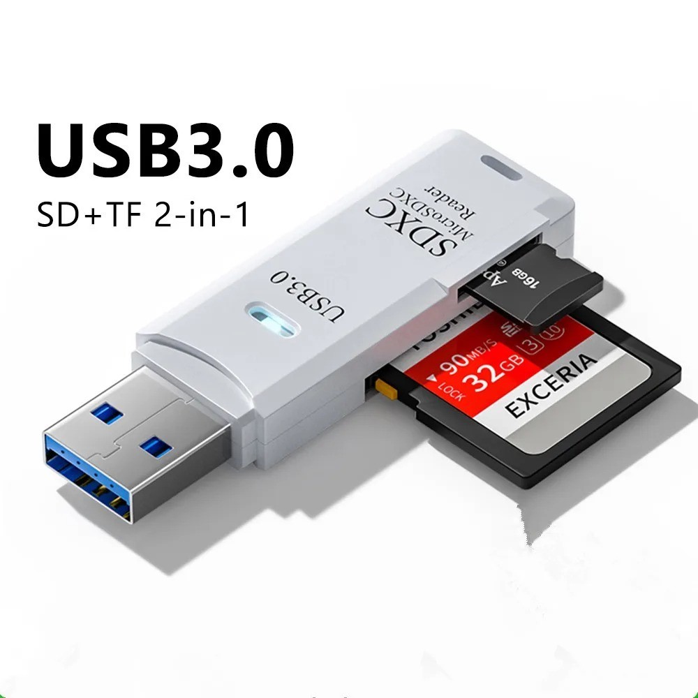 USB 3.0 SD TF Card Reader Memory Card Adapter High Speed for PC Laptop Mac USB