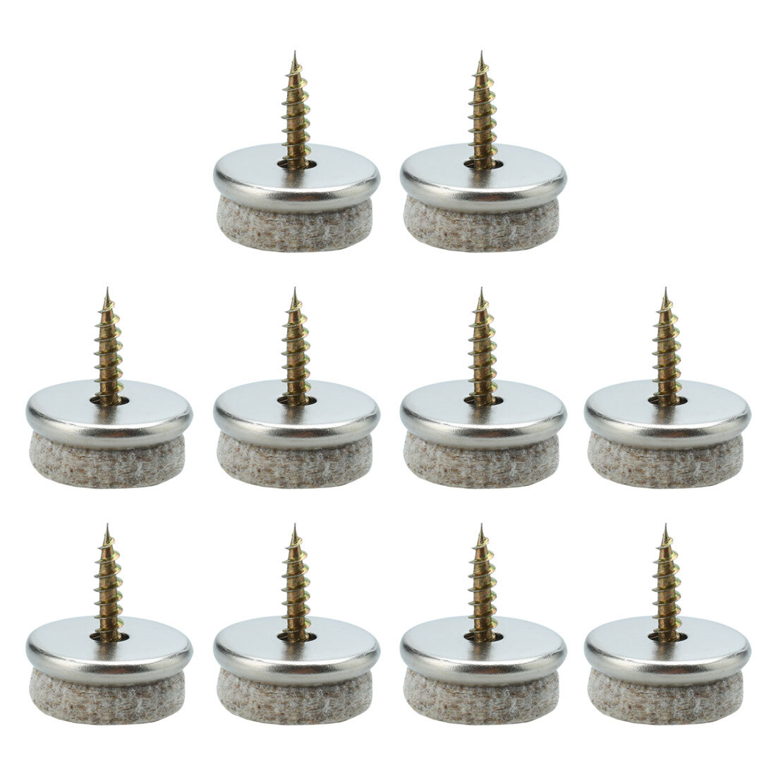 Screw Felt Gliders Furniture Leg Pads DIY Leg Feet Protector 22mm 7/8" Dia 10pcs