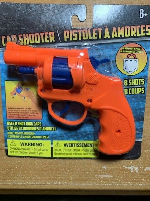 Cap Shooter - Great Toy - Uses 8 Shot Ring Caps! - Plastic Gun Toy (Colors Vary)