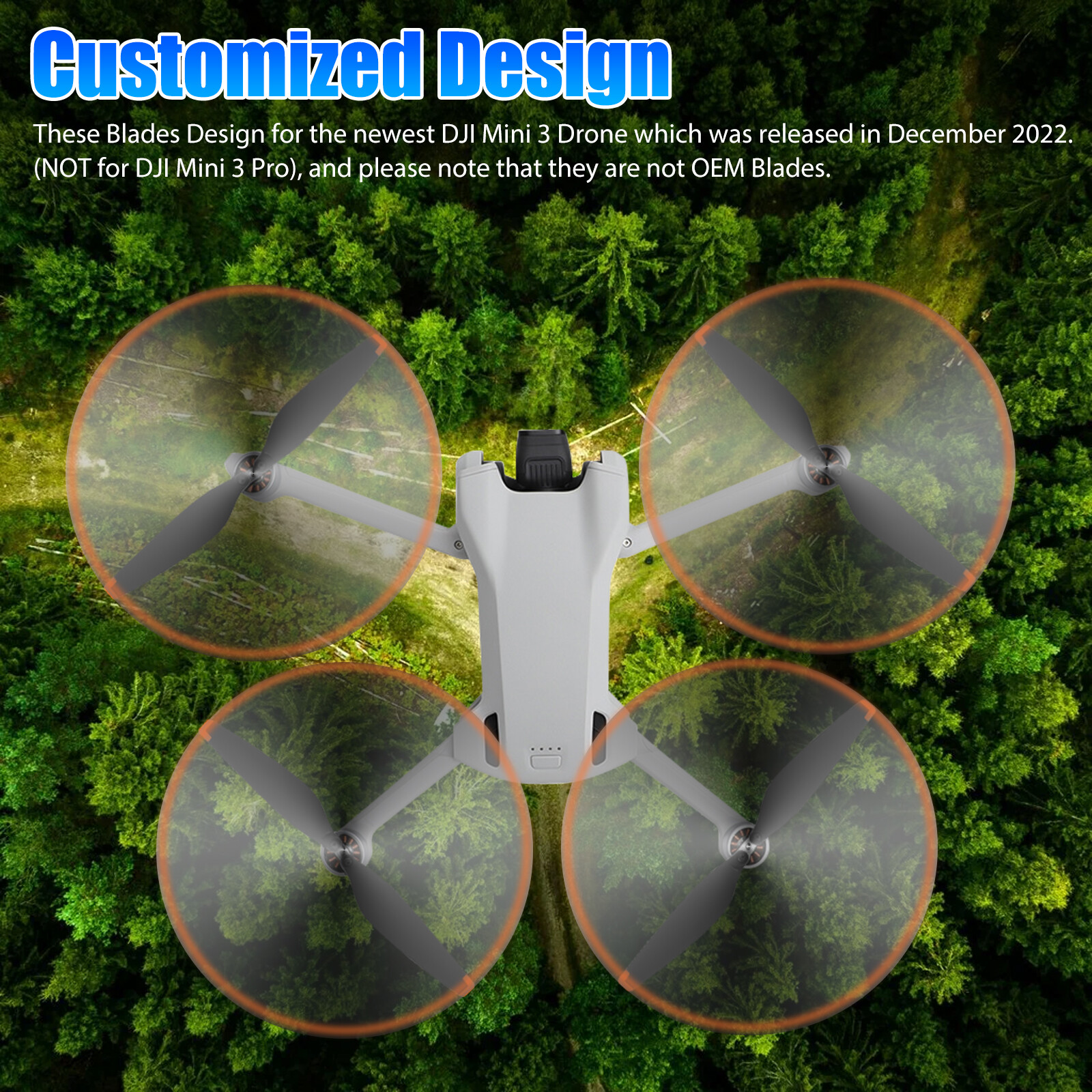 16Pcs Quick-Release Propellers Blades Accessories for DJI Mini 3 Drone Low-Noise
