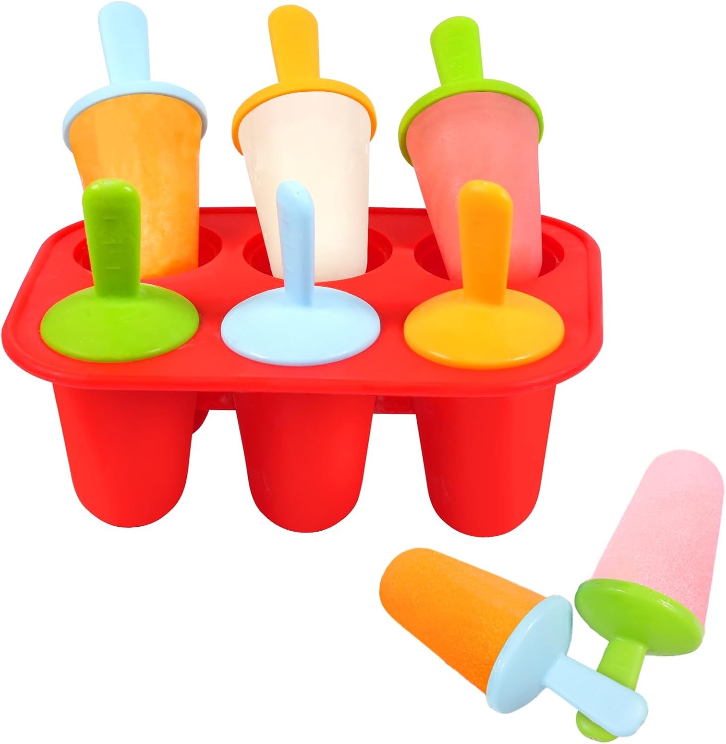 Miaowoof Silicone Popsicles Molds for Toddlers, 8-Cavity Non-BPA Premium