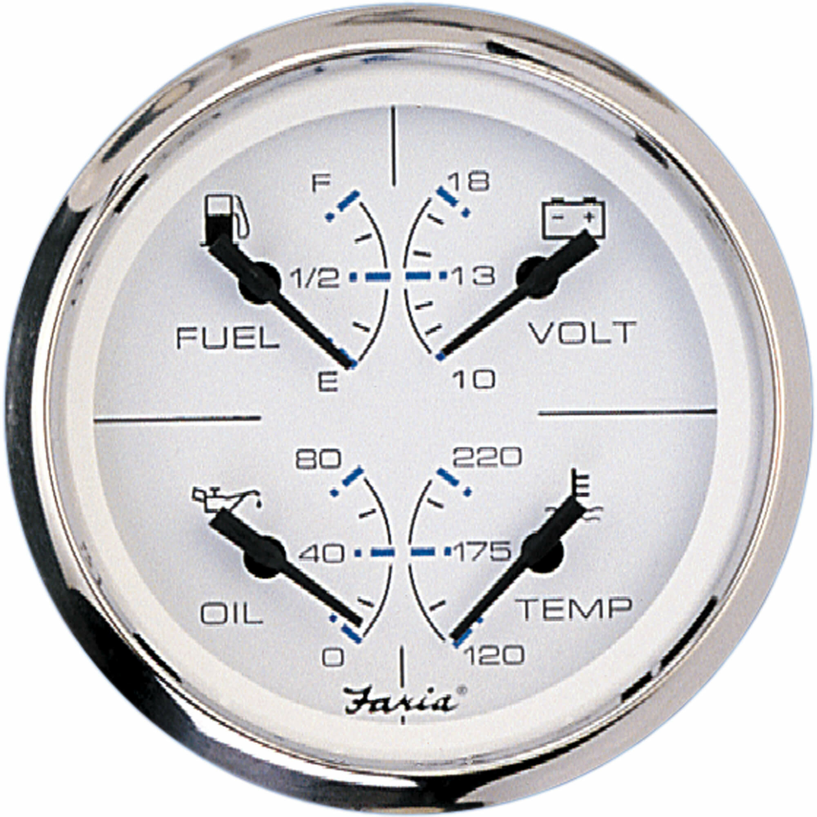 Faria Beede F33851 Chesapeake White 4-in-1 Combination Gauge, Size 4