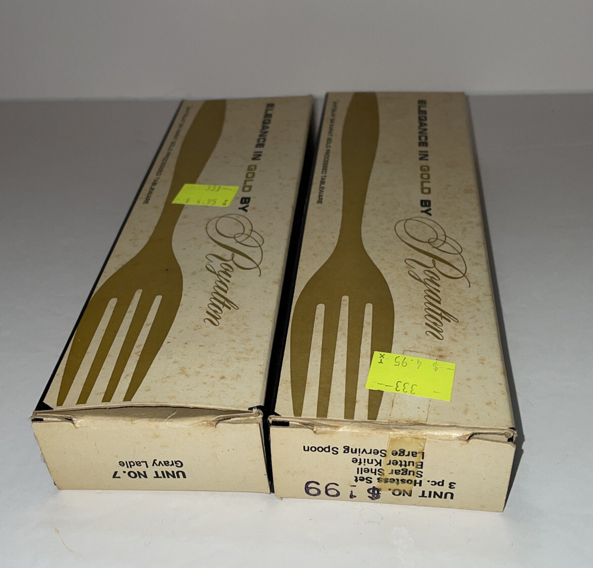 Custom Design Elegance in Gold 7 Pieces Stainless Flatware Silverware Ladle Box