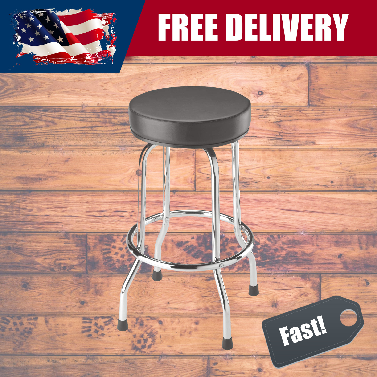 BIG RED 18.5" Swivel Bar Stool Padded Garage/Shop Seat, 28.74" Tall, Torin