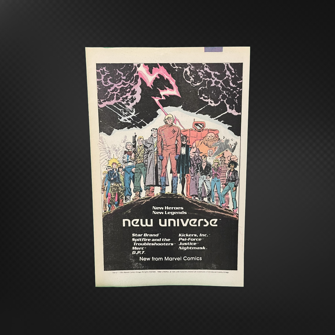 New Universe Marvel Comics Original Print Ad 80's 1986 New Heroes New Legends