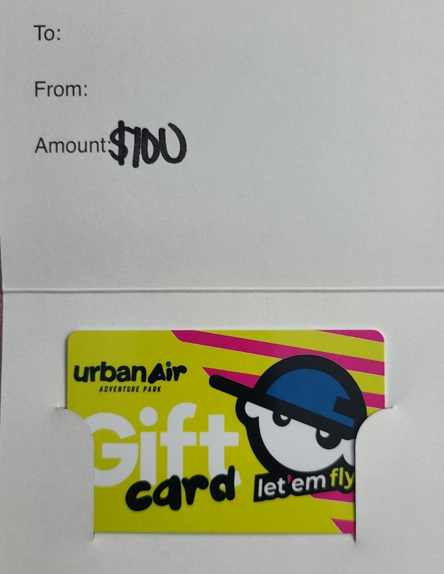 $100 Urban Air Gift Card! FREE SHIPPING!