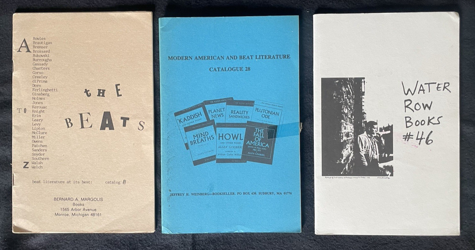 3 Beat Generation Book Catalogs - Water Row Books, Margolis - 19985/1990