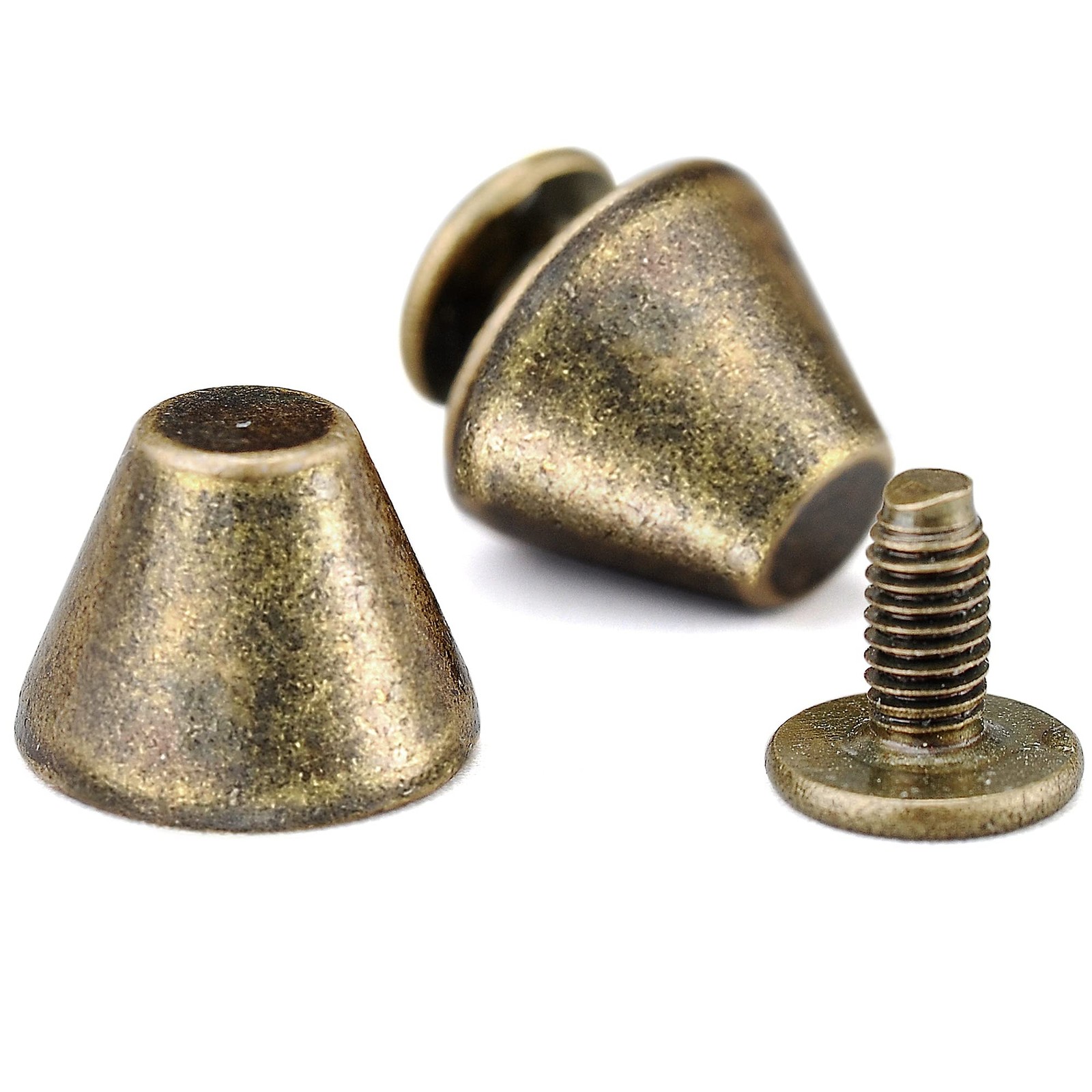 30 Sets 5/16" Height Spikes and Studs 8MM Handbag Feet Bronze Color Barrel Sp...