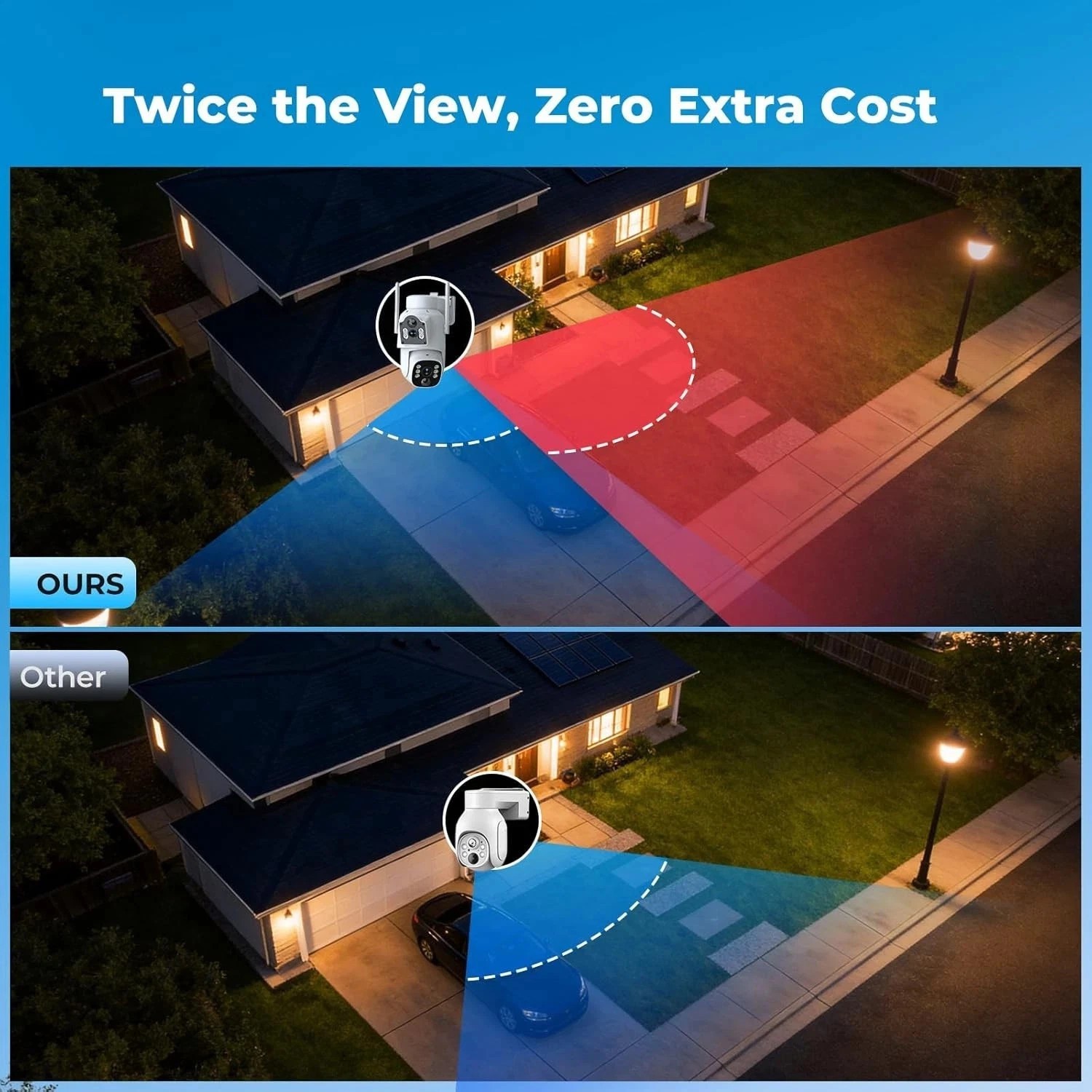 Security Camera System Wireless Solar Panel Outdoor WIFI Home 10CH NVR CCTV Set