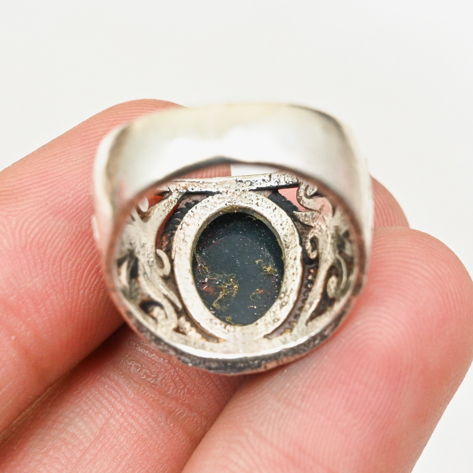 Beautiful Bloodstone Men's Ring 925 Sterling Silver Statement Ring All Size M194