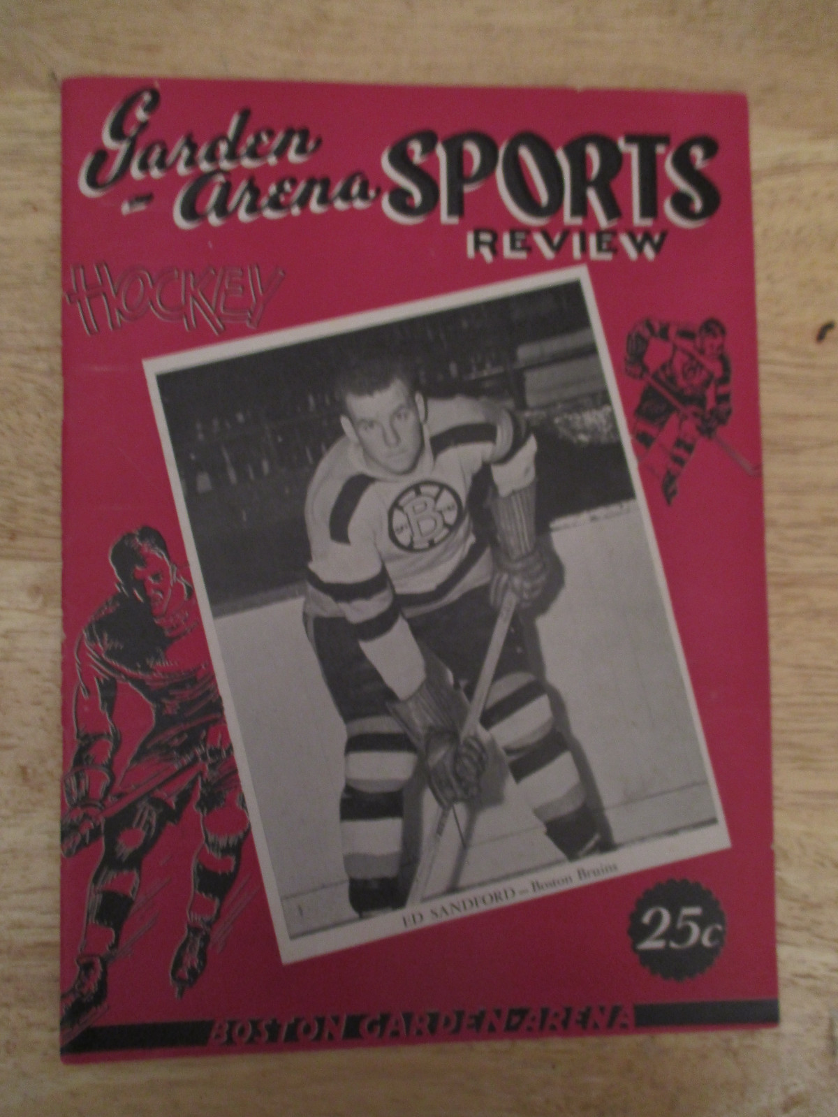 Boston Garden BRUINS 1950 Program vs DETROIT RED WINGS Ed Sandford TERRY SAWCHUK