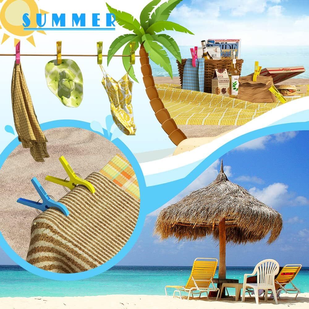 Danmu Beach Towel Clips, Clips for Multicolor-8pcs