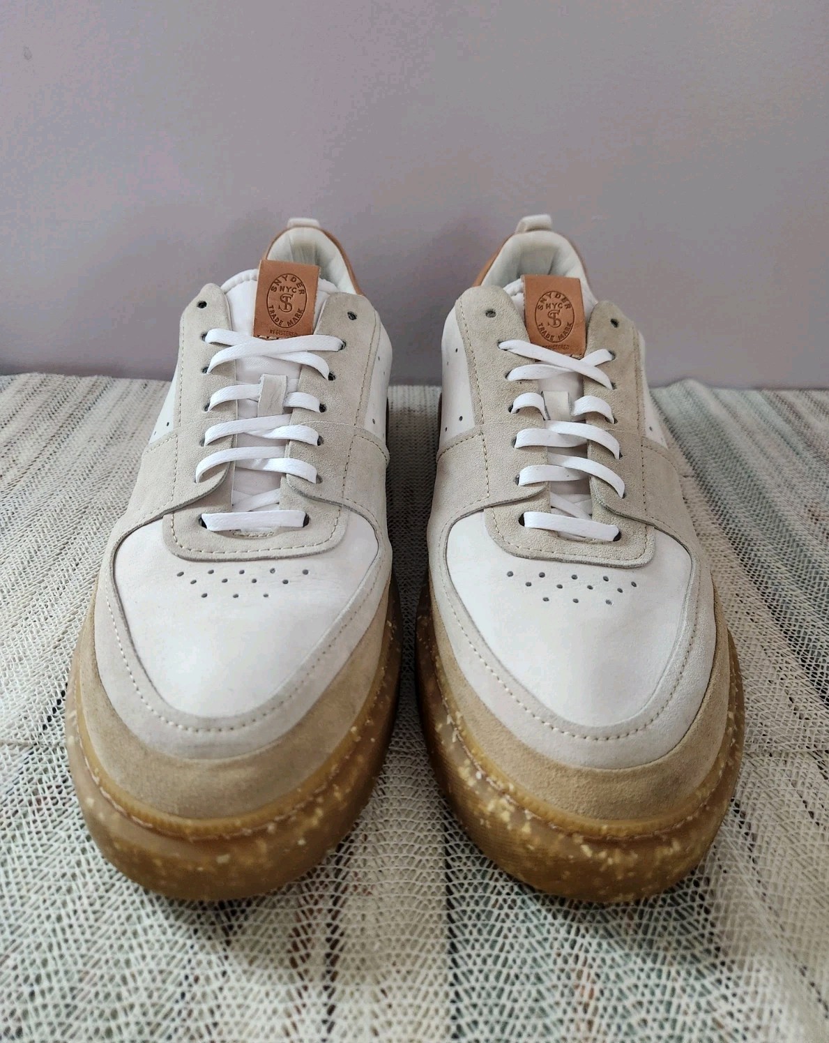 Todd Snyder Men's Tuscan Leather Court Shoes Nubuck Two Tone Sneakers Size 13