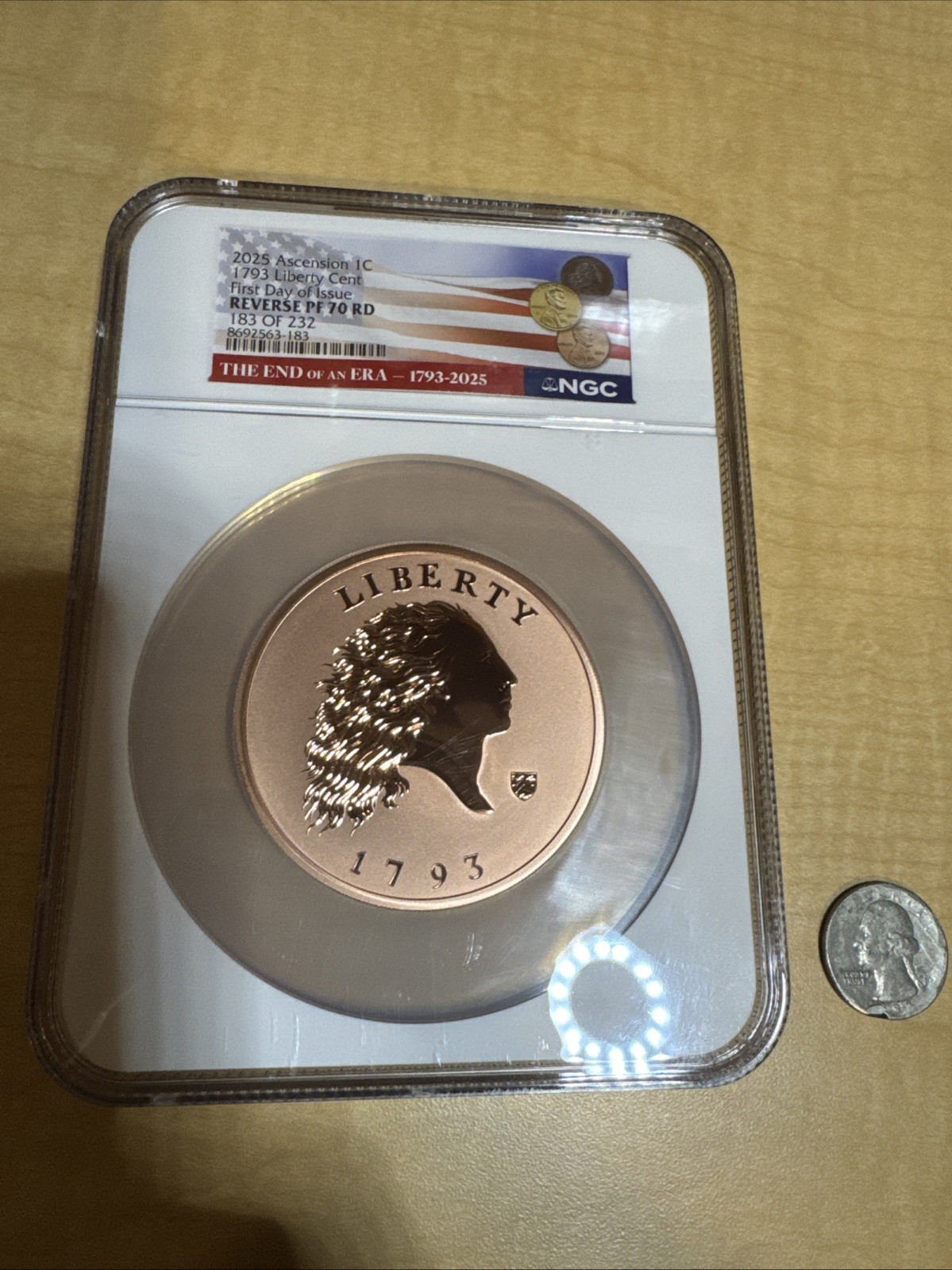 2025 Ascension Island 1 Cent Copper 1793 Liberty Cent NGC Reverse PF70 RD FDI