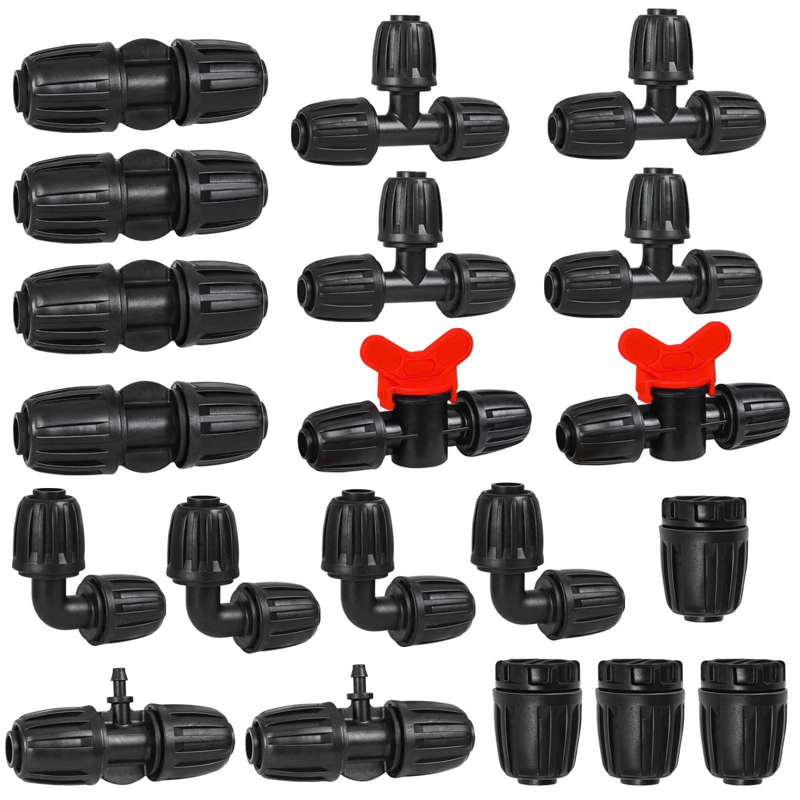 WZFLRUA 1/2 Inch Drip Tubing Irrigation Fittings Kit - 20 1/2" Fitting