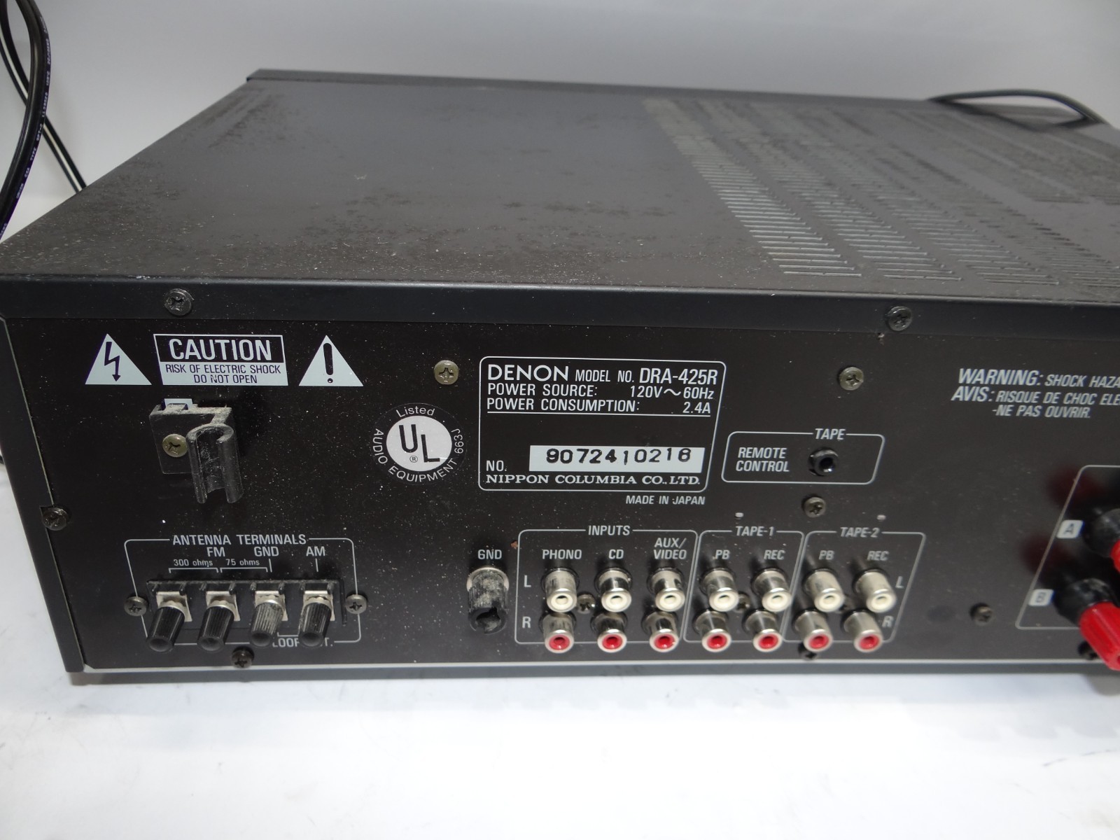Denon DRA-425R Precision Audio Component AM FM Stereo Receiver Tested