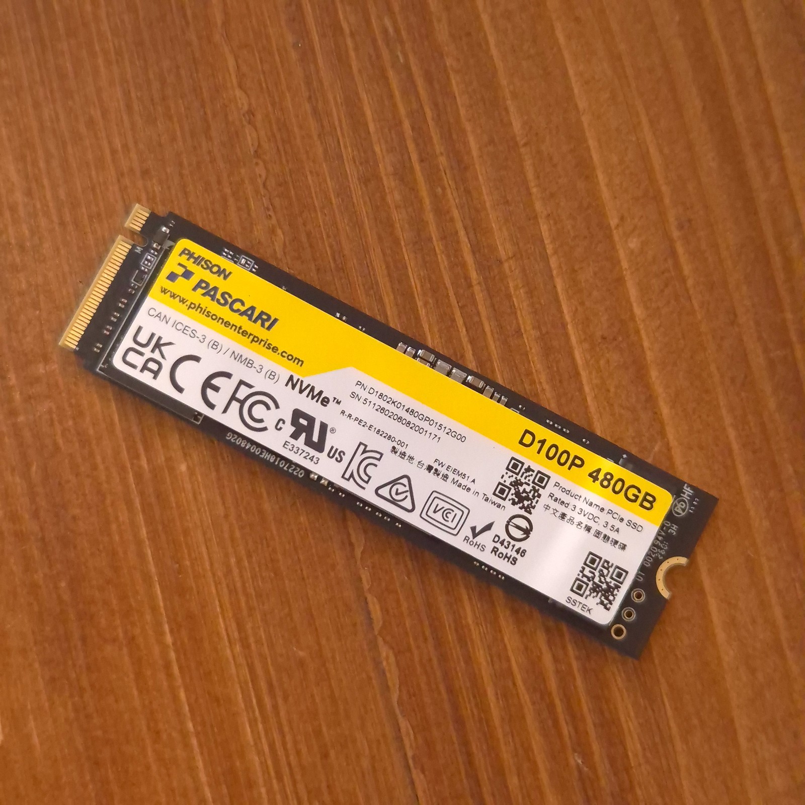 Phison Pascari D100P 480 GB Enterprise M.2 2280 NVMe PCIe 4.0 (200 EUR 0% VAT)