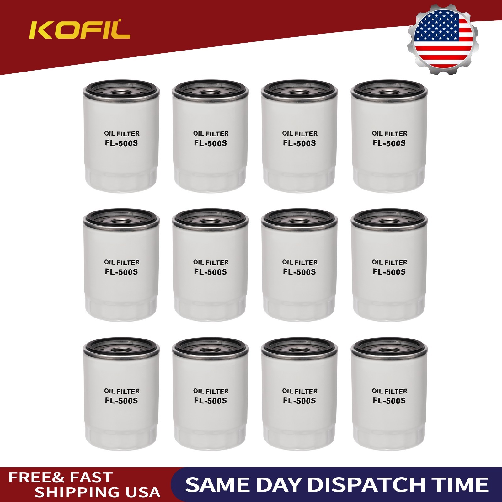 12 Pack , For Motorcraft FL 500S B12 Oil Filter FL500S