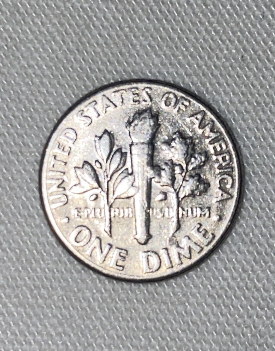 1976 Dime, Extra Leaf, Missing Letter Obverse Error, DD Reverse