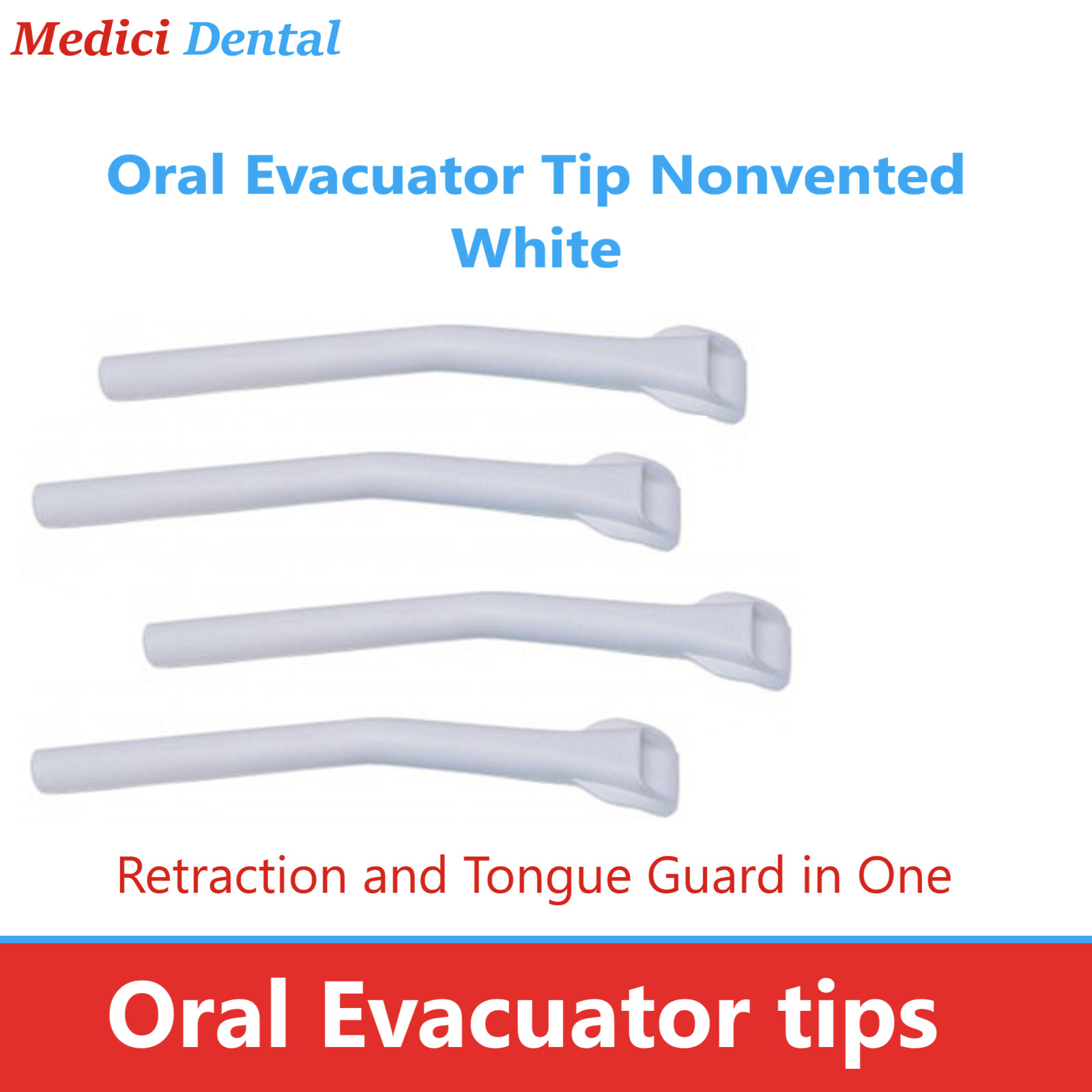 Dental HVE Tips HVE ORAL EVACUATOR  Retraction & Tongue Guard in One 25-100/Pk