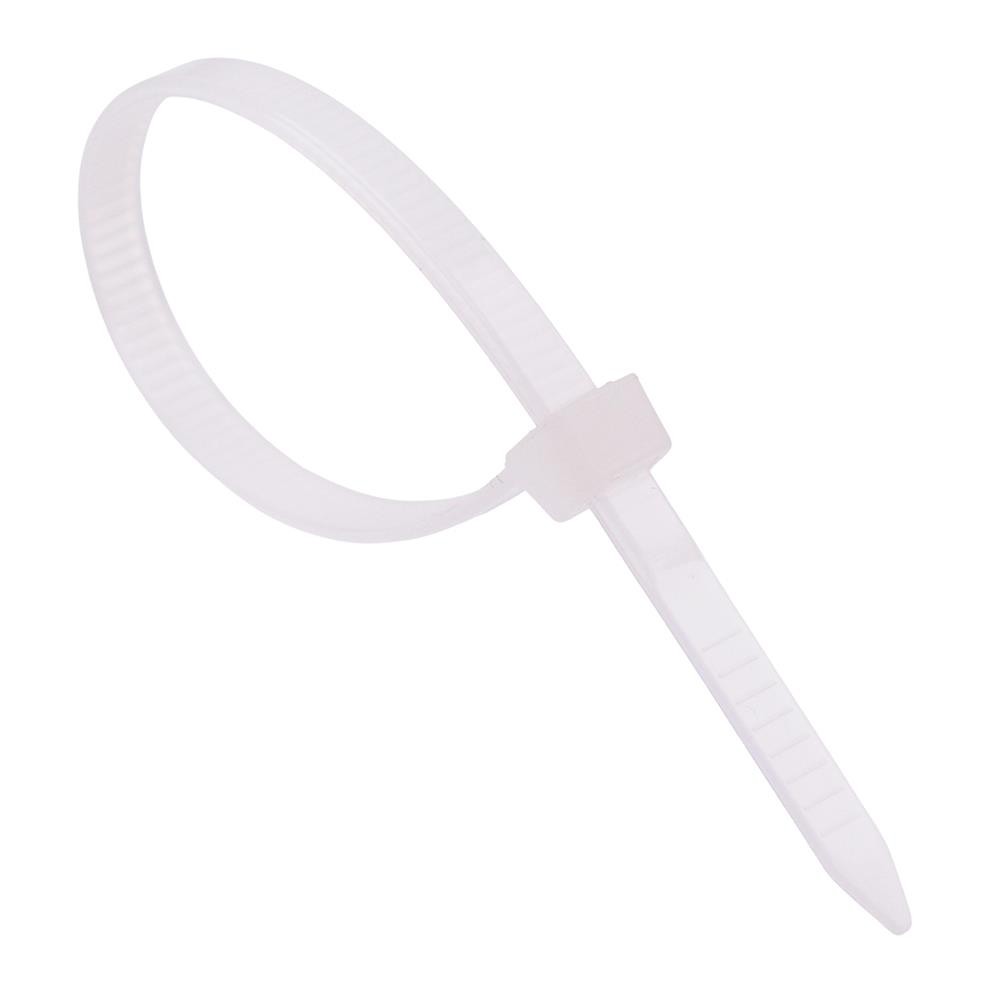 4.8mm x 160mm White Natural Zip Cable Tie - Pack of 100