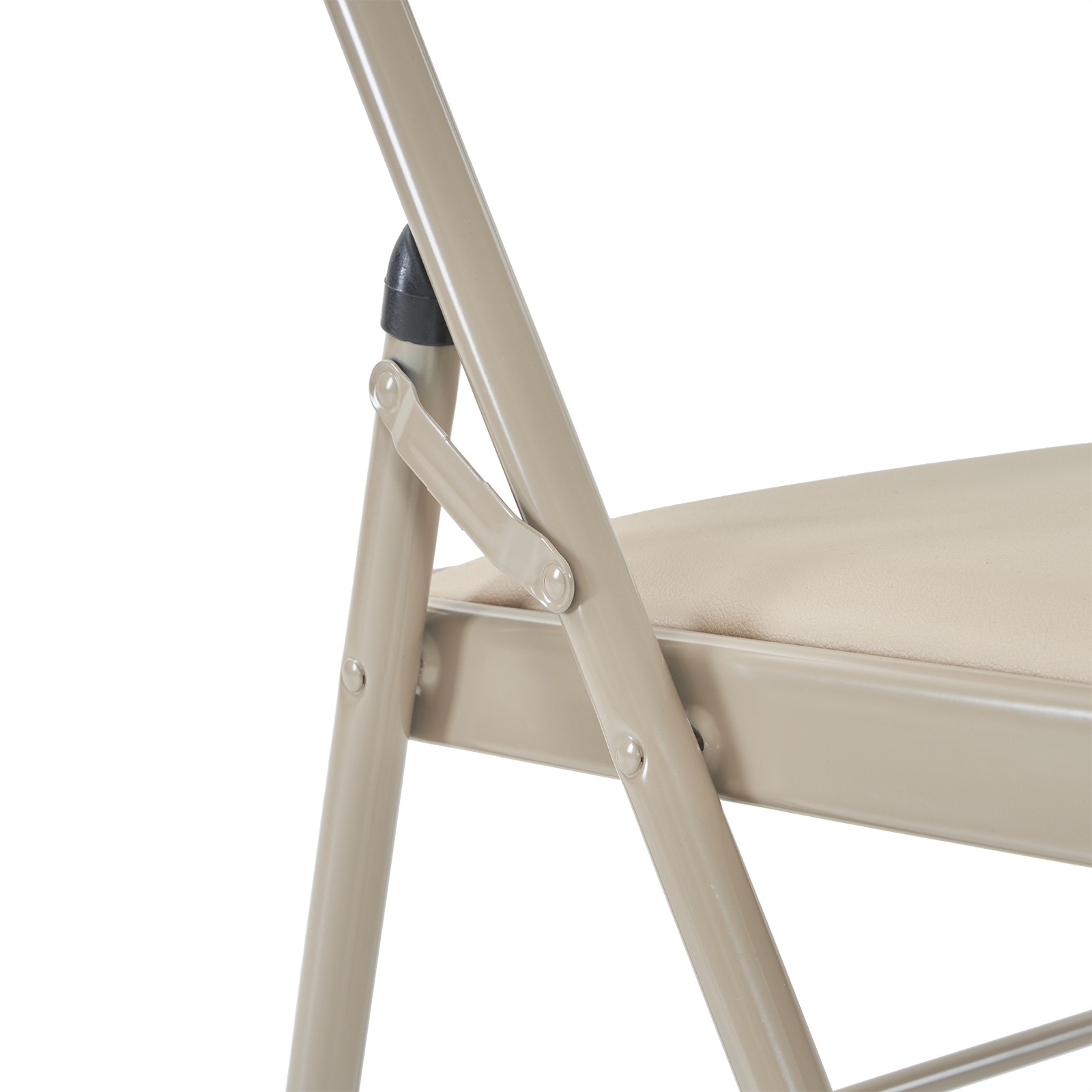 6pcs Elegant Foldable Iron & PVC Chairs for Convention & Exhibition Light Brown