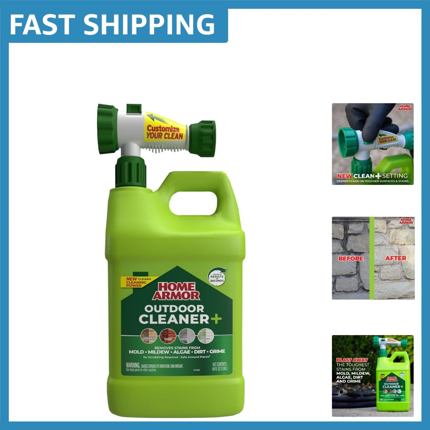 Versatile 64 oz Outdoor Cleaner+ - Quick & Easy Stain Removal For All Surfaces